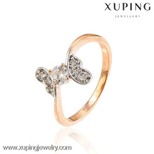 13115 xuping elegante frauen bowknot ring multicolor gold dame einfache modeschmuck ring